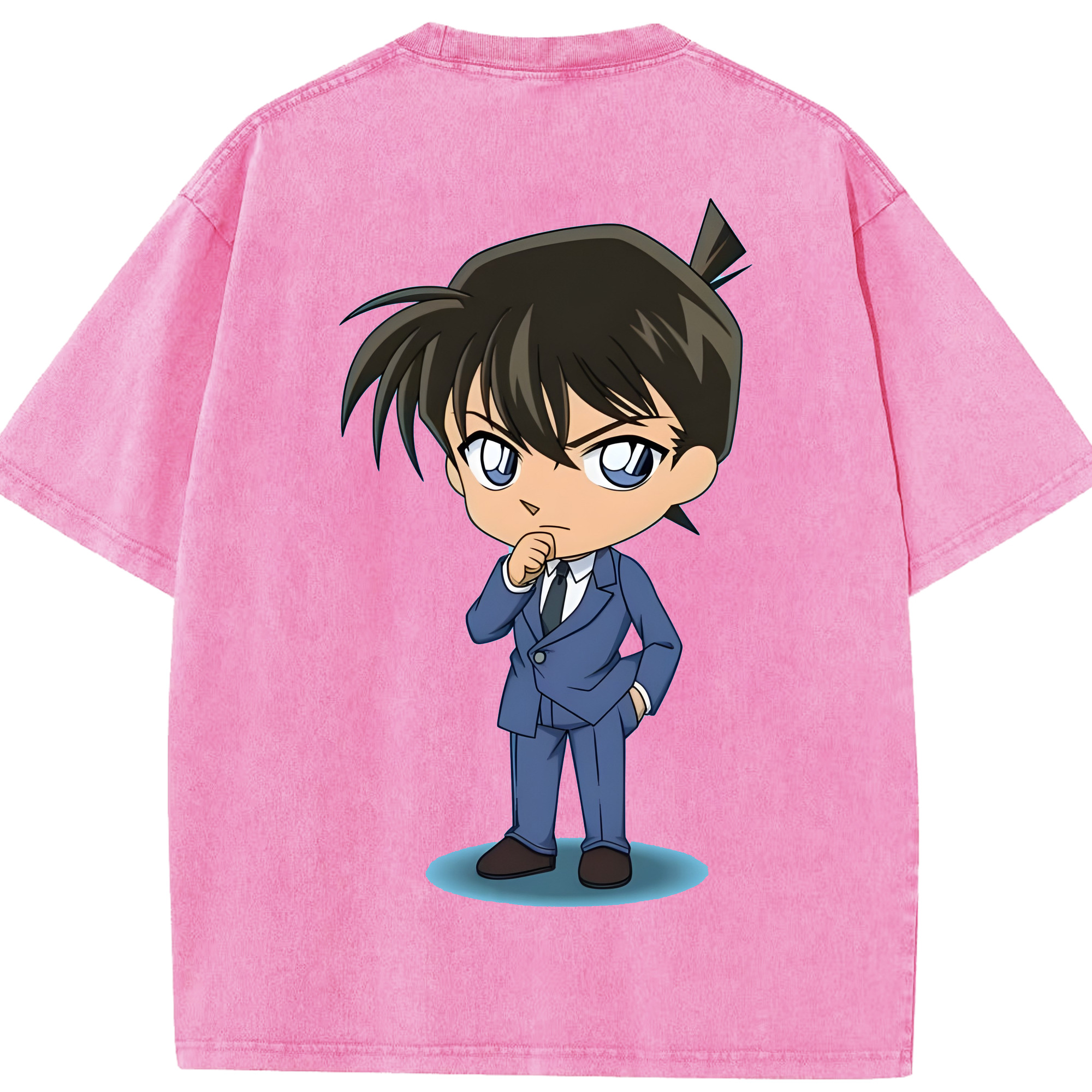 （画像用） 名探偵コナン 江戸川 コナン Detective Conan Conan Edogawa 綿100% ヴィンテージ風 半袖Tシャツ（背面プリント）